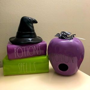 Rae Dunn Halloween Books and Poison apple
